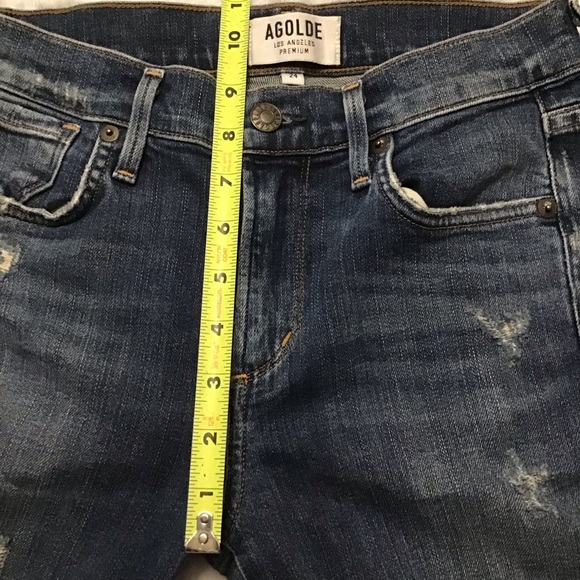 Agolde Sophie High Rise Skinny Distressed Jeans.  Size 24 - Picture 9 of 12